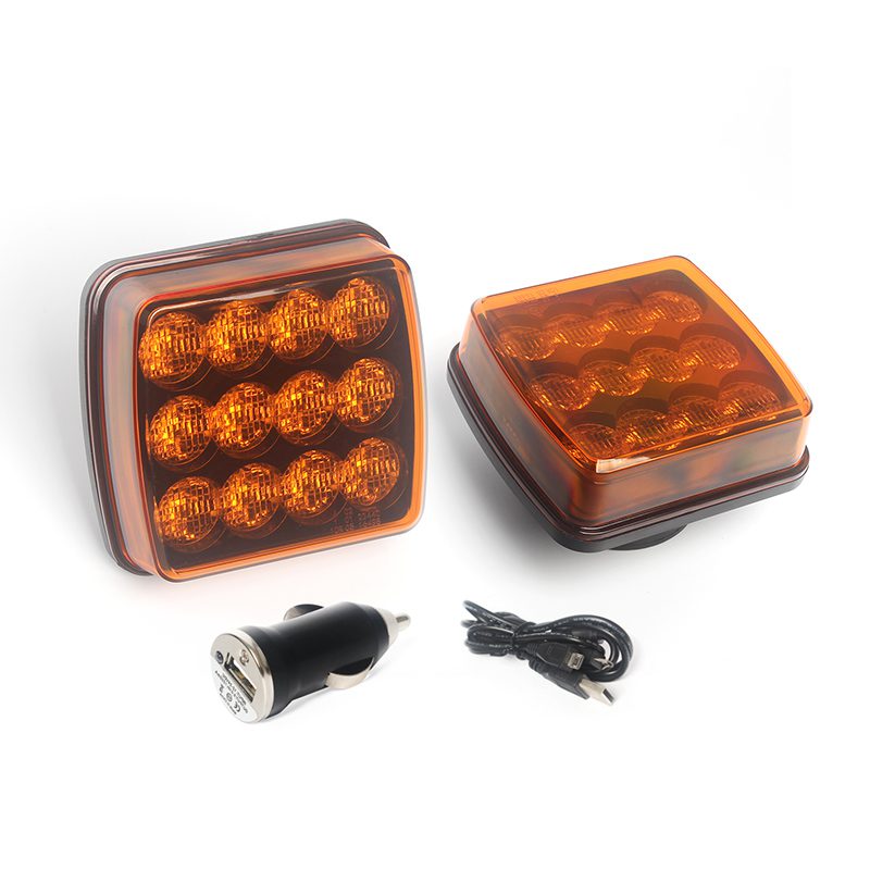 Magnetic LED Rechargeable Warning Light KitZ-W02(AMBER) - CM18 Vehicle  Safety Lights