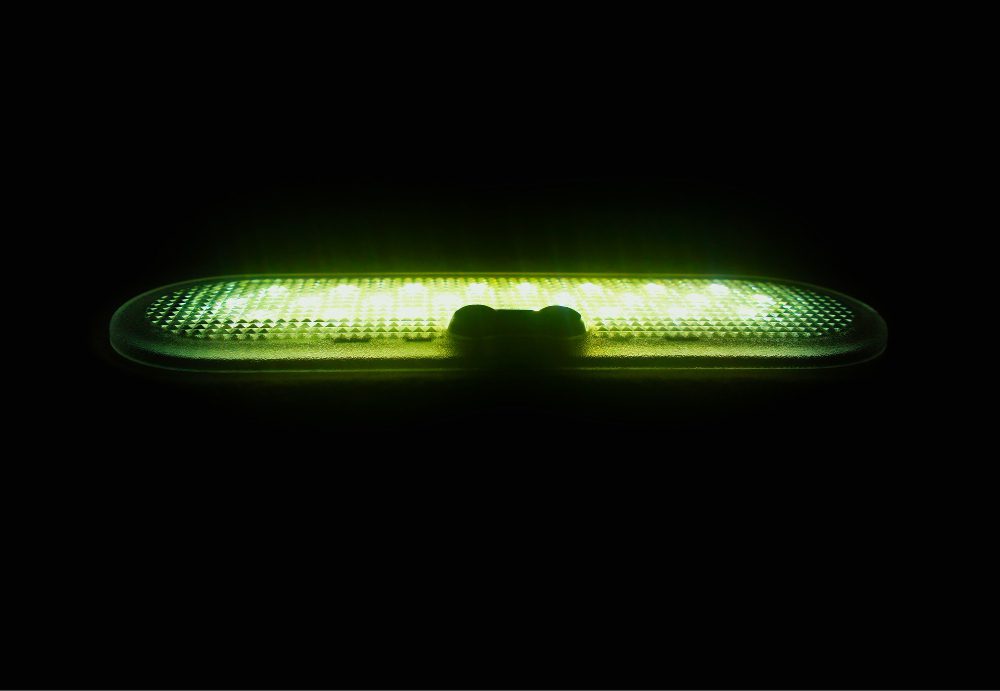 glowing green led lamp object background